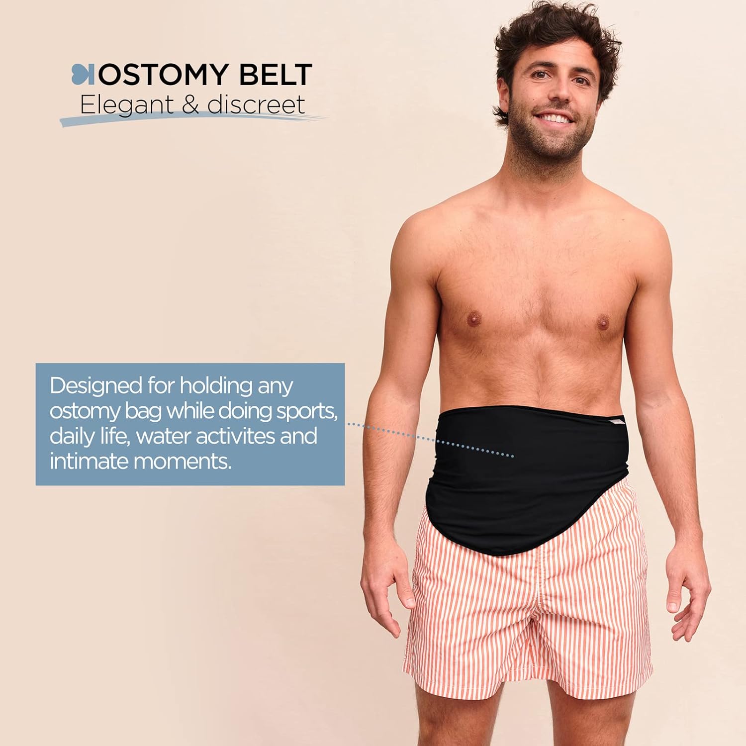 SIIL Ostomy Belt Black Ostomy Support Belt Sport