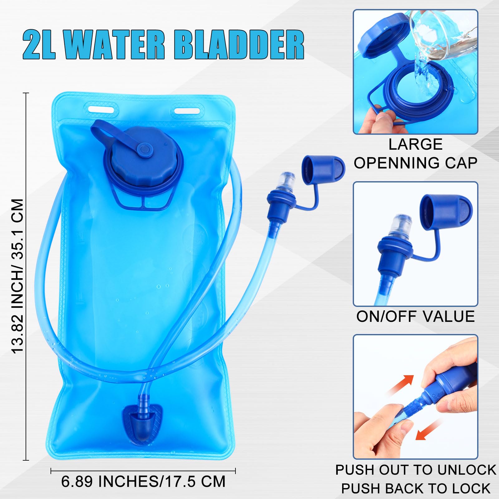 WinnerWhy Paquete de 4 mochilas de hidratación con bolsa de agua de 2 litros, mochila de hidratación ligera para hombres y mujeres, senderismo, ciclismo, camping, correr, escalada