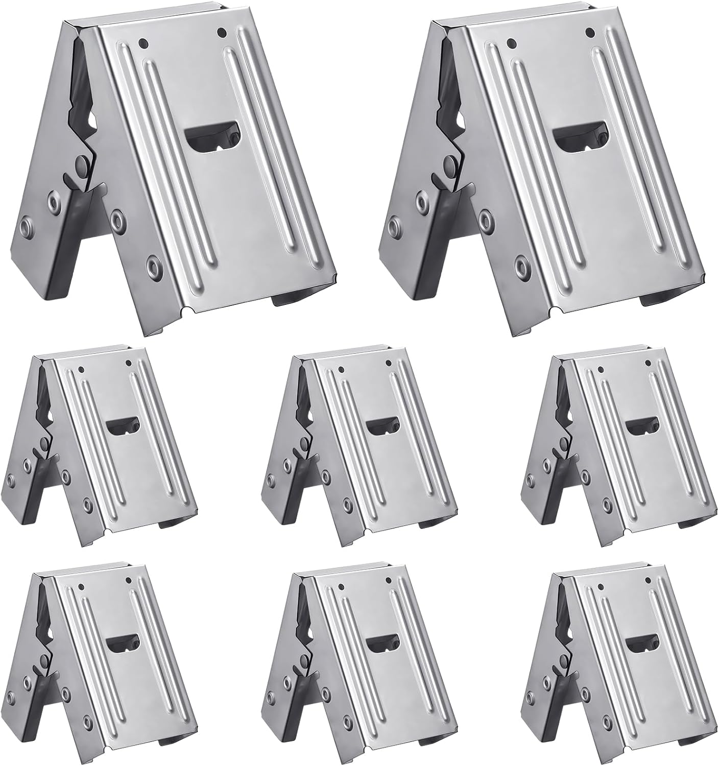 Gisafai 8 Pcs Steel Saw Horse Brackets Galvanized Metal Sawhorse Bracket with 220lb / 100kg Capacity (One Pair) Easy to Use Reliable for Compact Storage