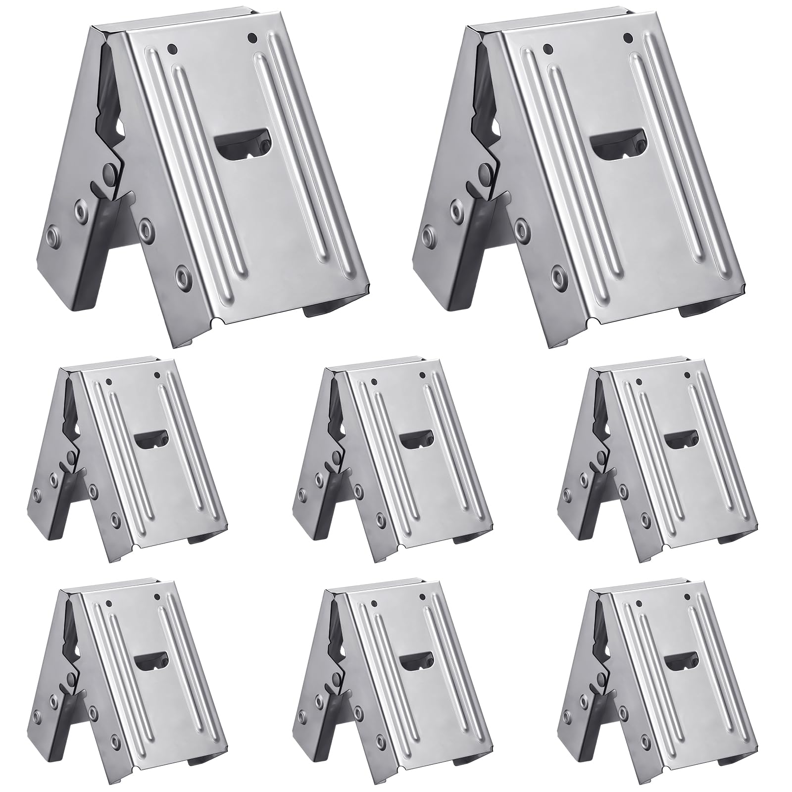Photo 1 of Gisafai 8 Pcs Steel Saw Horse Brackets Galvanized Metal Sawhorse Bracket with 220lb / 100kg Capacity (One Pair) Easy to Use Reliable for Compact Storage