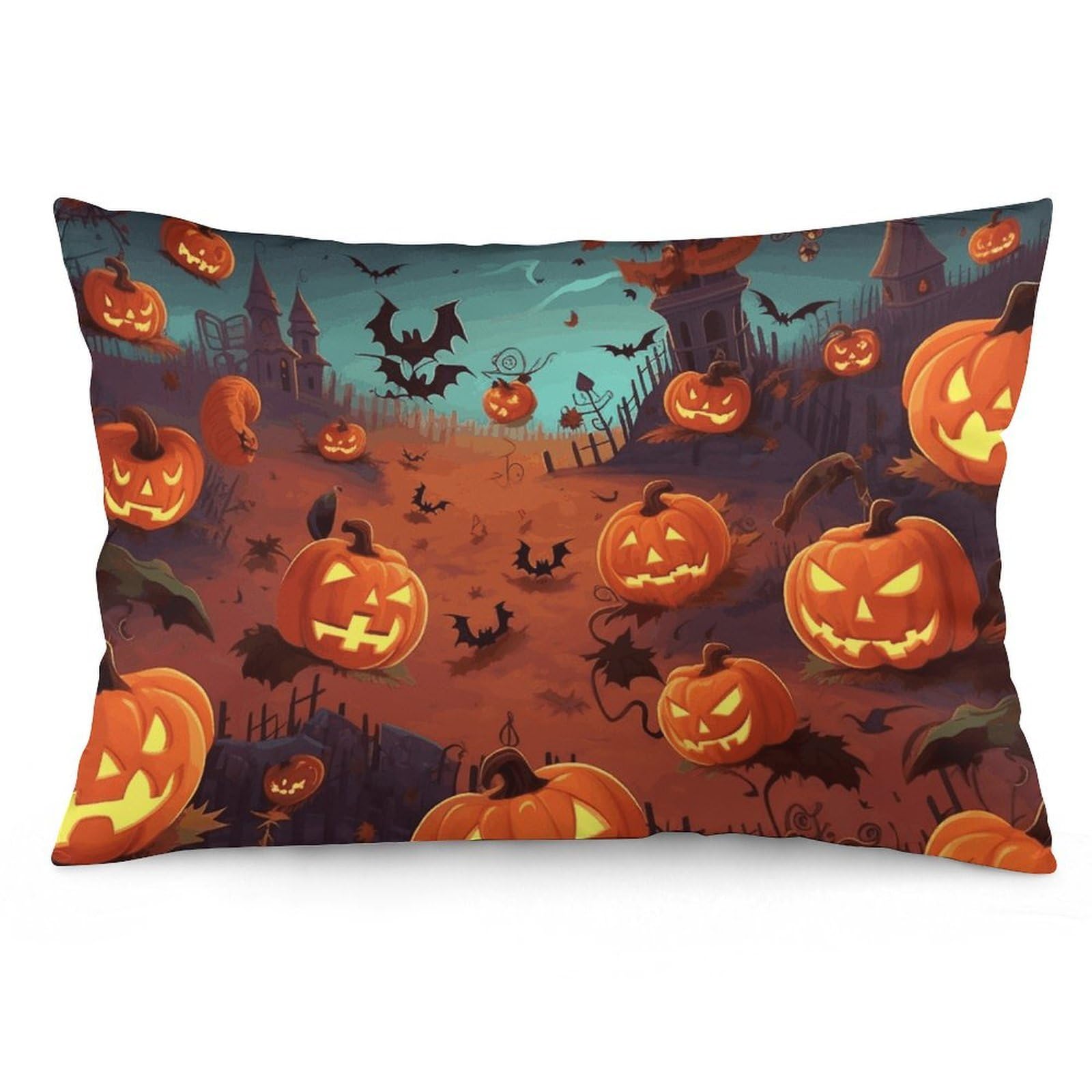 2 Pack Pillow Cases for Hair and Skin, Soft Breathable Pillow Case Covers with Hidden Zipper, Halloween Pillowcase 16 "x24 Pillow Covers for Sleeping Gift