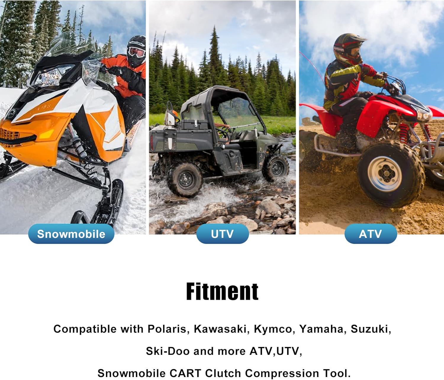 RYANSTAR RACING Clutch Compression Tool CCT510 Compatible with Polaris, Kawasaki, Yamaha, Arctic Cat & More ATV UTV Snowmobile CART Clutch Compression Tool