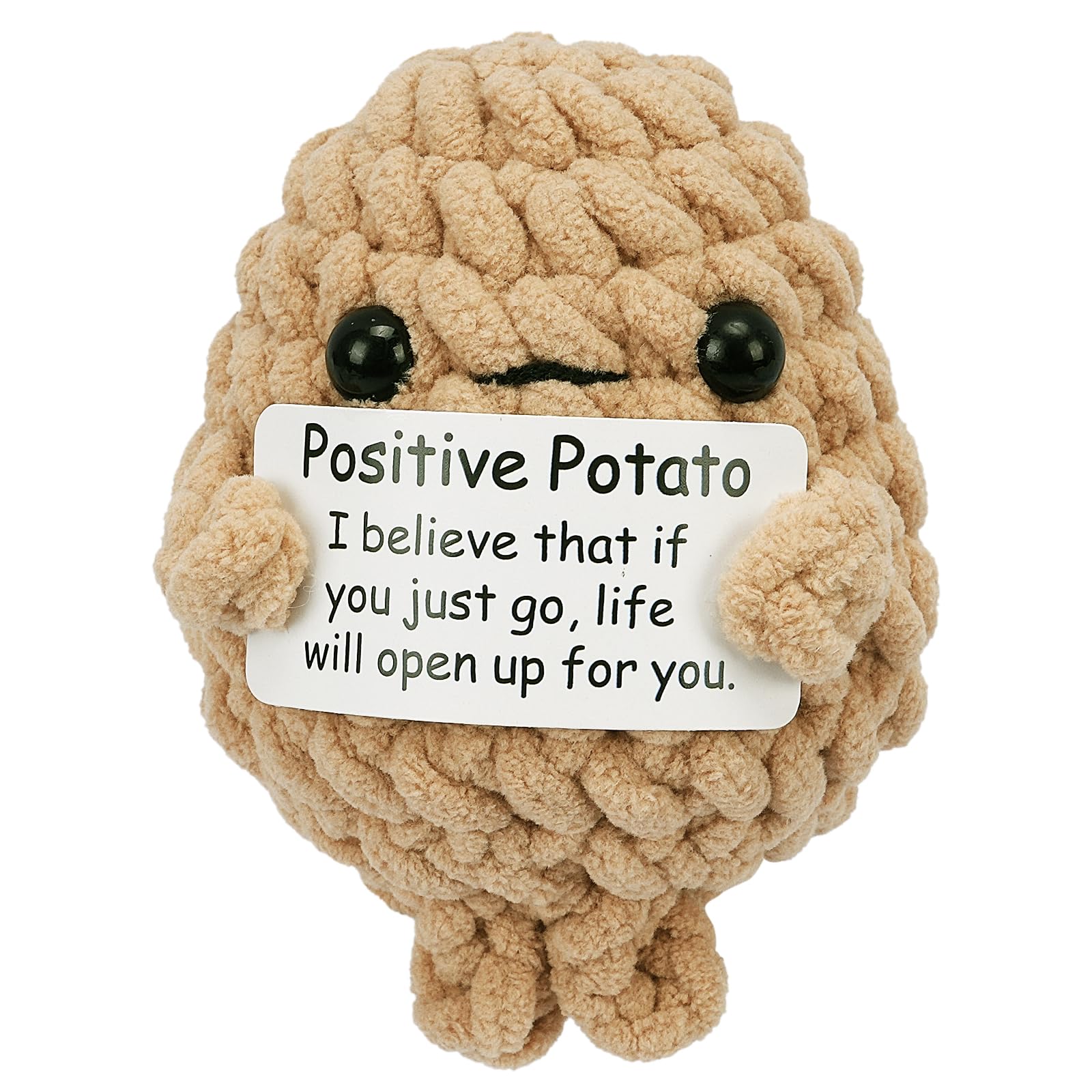 Beeboy Positive Potato Crochet - Animales de ganchillo de apoyo emocional, divertido adorno de punto, animal de peluche, calendario de Adviento para amantes, amigos, muñeca amigurumi de ganchillo
