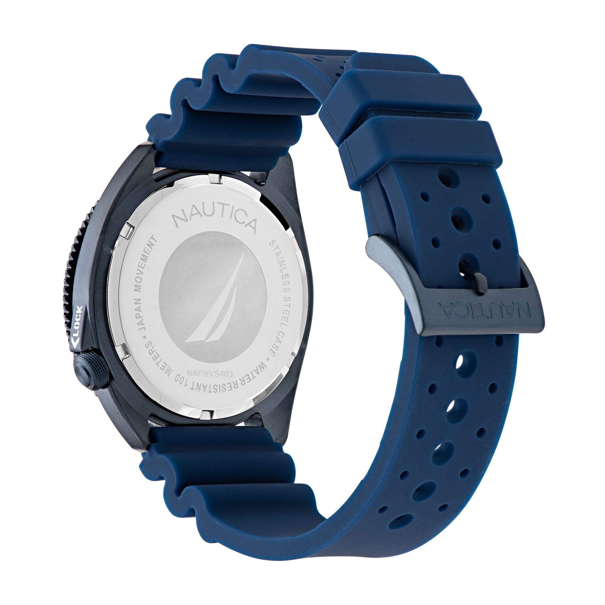 Nautica Orologio da uomo con cinturino in silicone blu (modello: NAPNVS403), blu, Blu, Cinturino