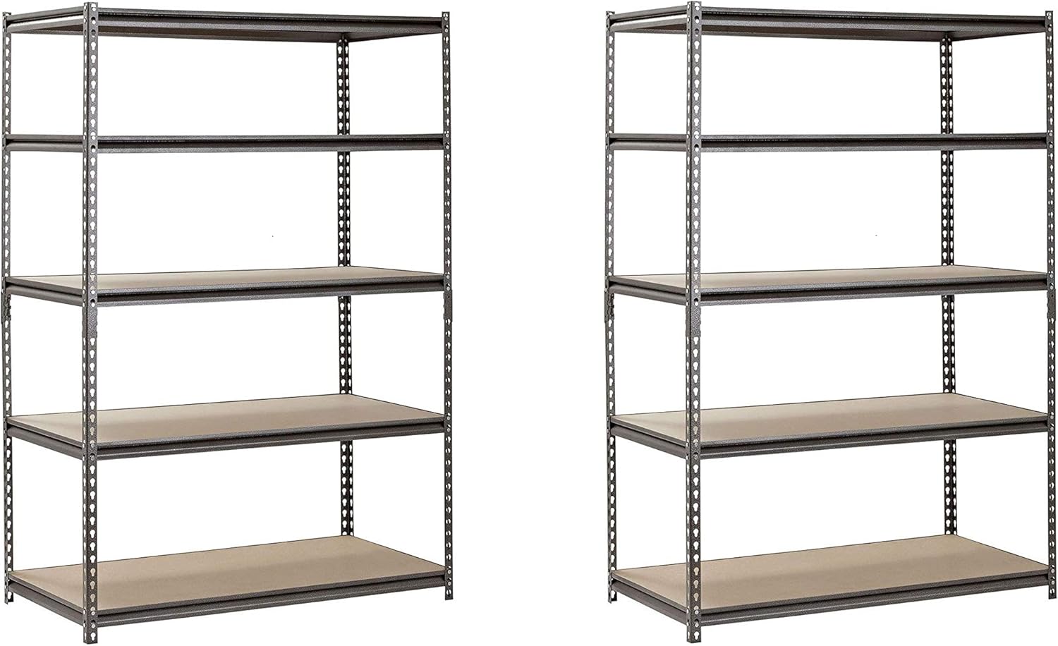 EDSAL Heavy Duty Garage Shelf Steel Metal Storage 5 Level Adjustable Shelves Unit 72" H x 48" W x 24" Deep (Pack of 4): Furniture & Decor