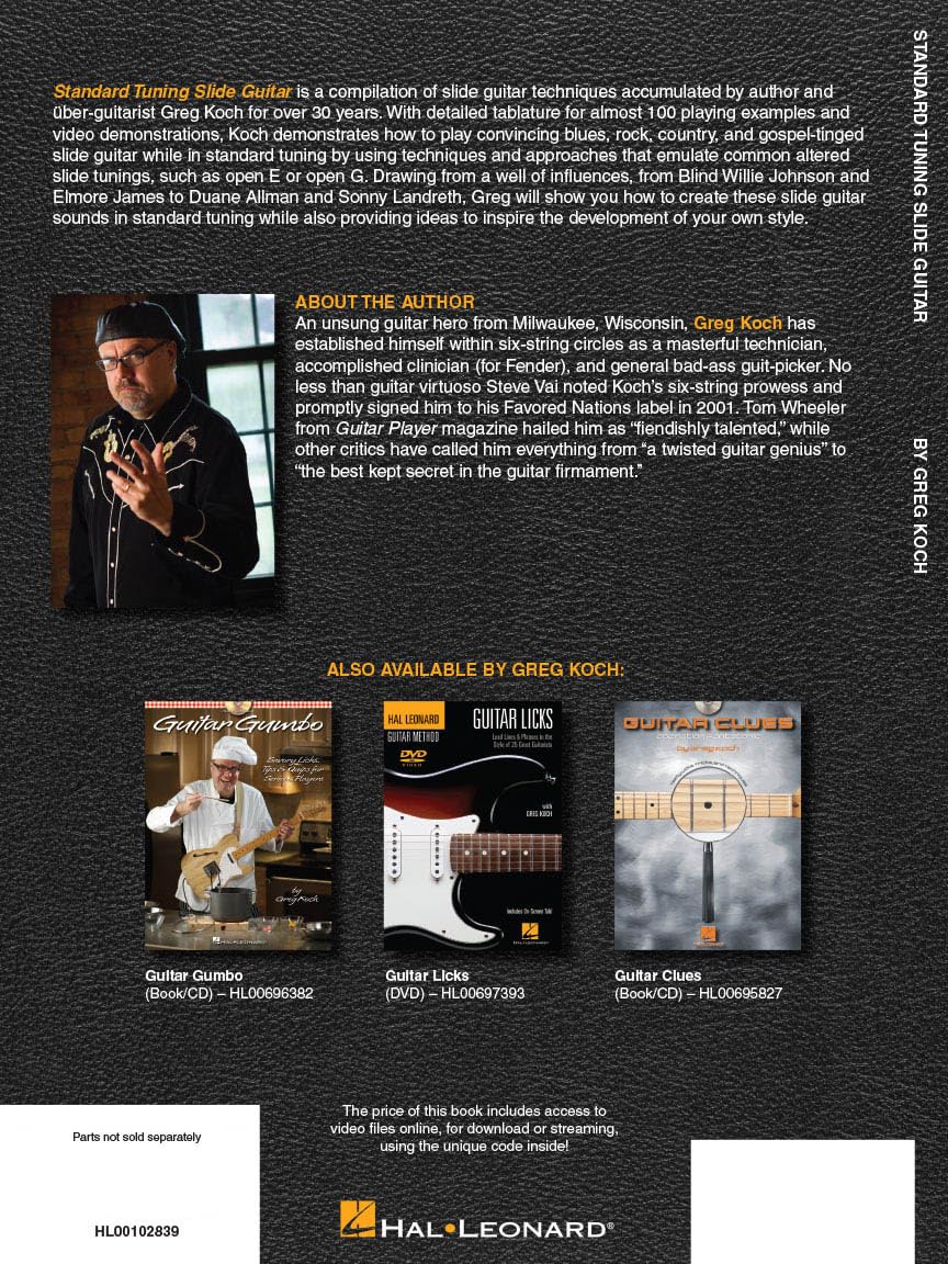 Standard Tuning Slide Guitar Book/Online Media