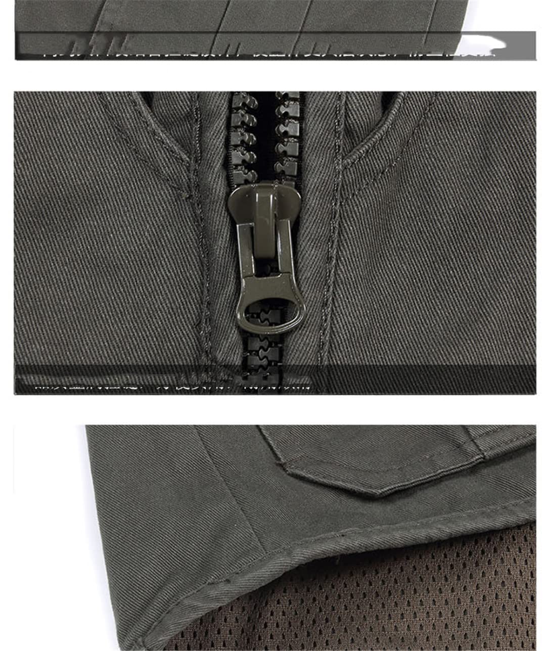 Adhdyuud Canotta a spina di pesce con scollo a V con design tascabile multifunzionale casual da uomo