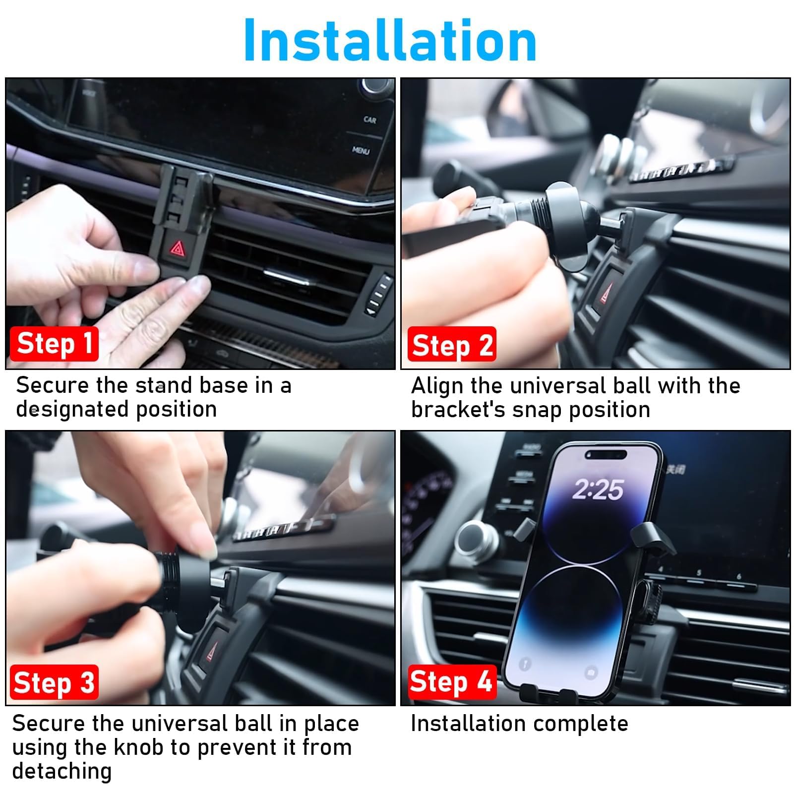 TTCR-II Custom Fits Base de Support de Téléphone de Voiture Compatible avec VW Golf 7 2014-2020, Support de Smartphone de Voiture Réglable Rotatif à 360° Golf 7 Accessoire