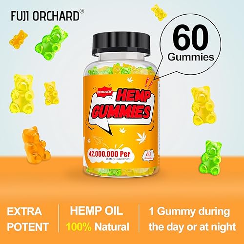 Miniatura 2 de FUJI ORCHARD Gomitas de cáñamo de 42000 mg de alta potencia, gomitas de cáñamo para dormir profundamente y relajarse, gomitas de aceite de cáñamo