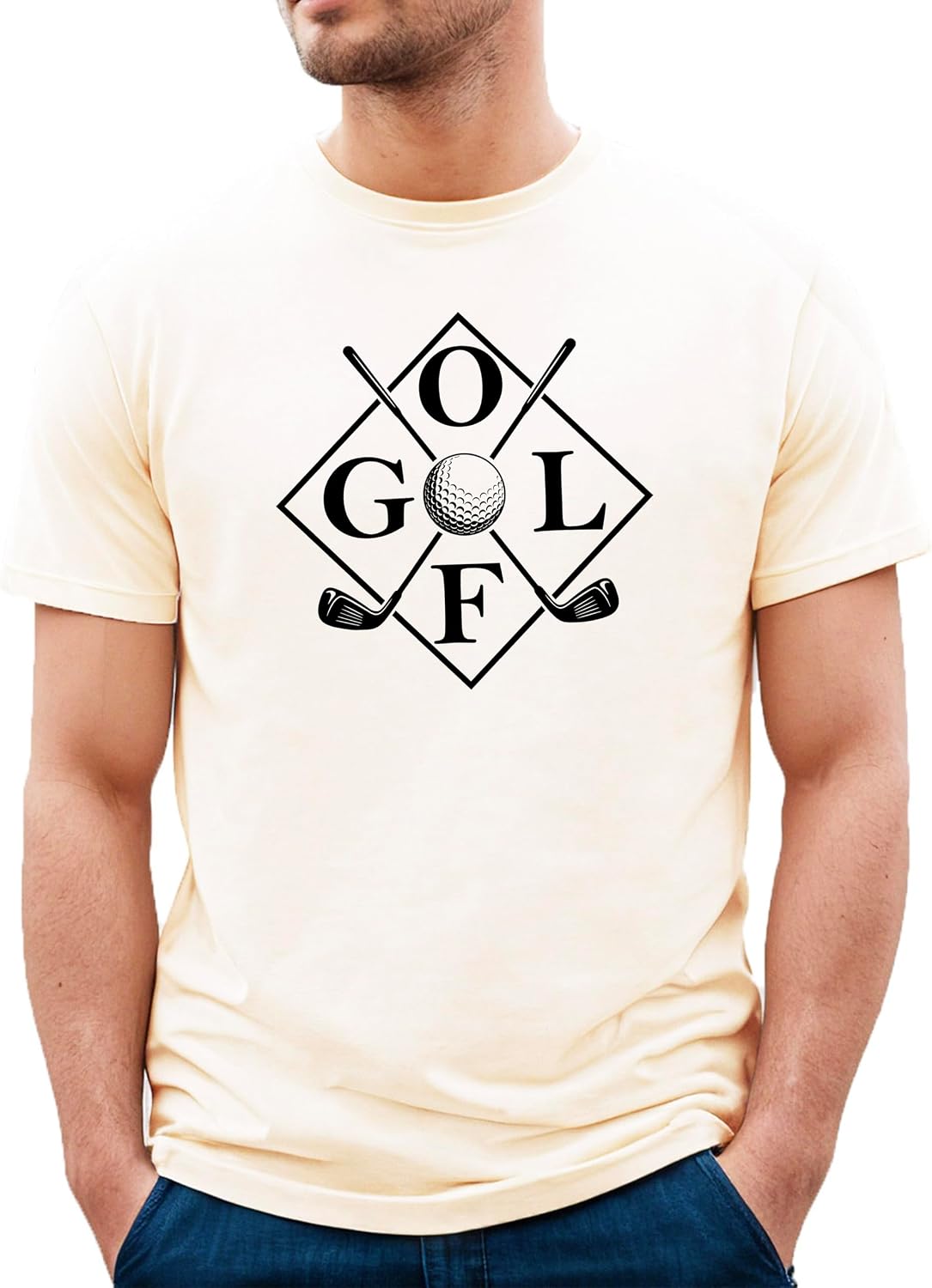 Olive Loves Apple Trendy Golf Sticks Shirt for Men and Women Sporty Golfer Tee for Adult