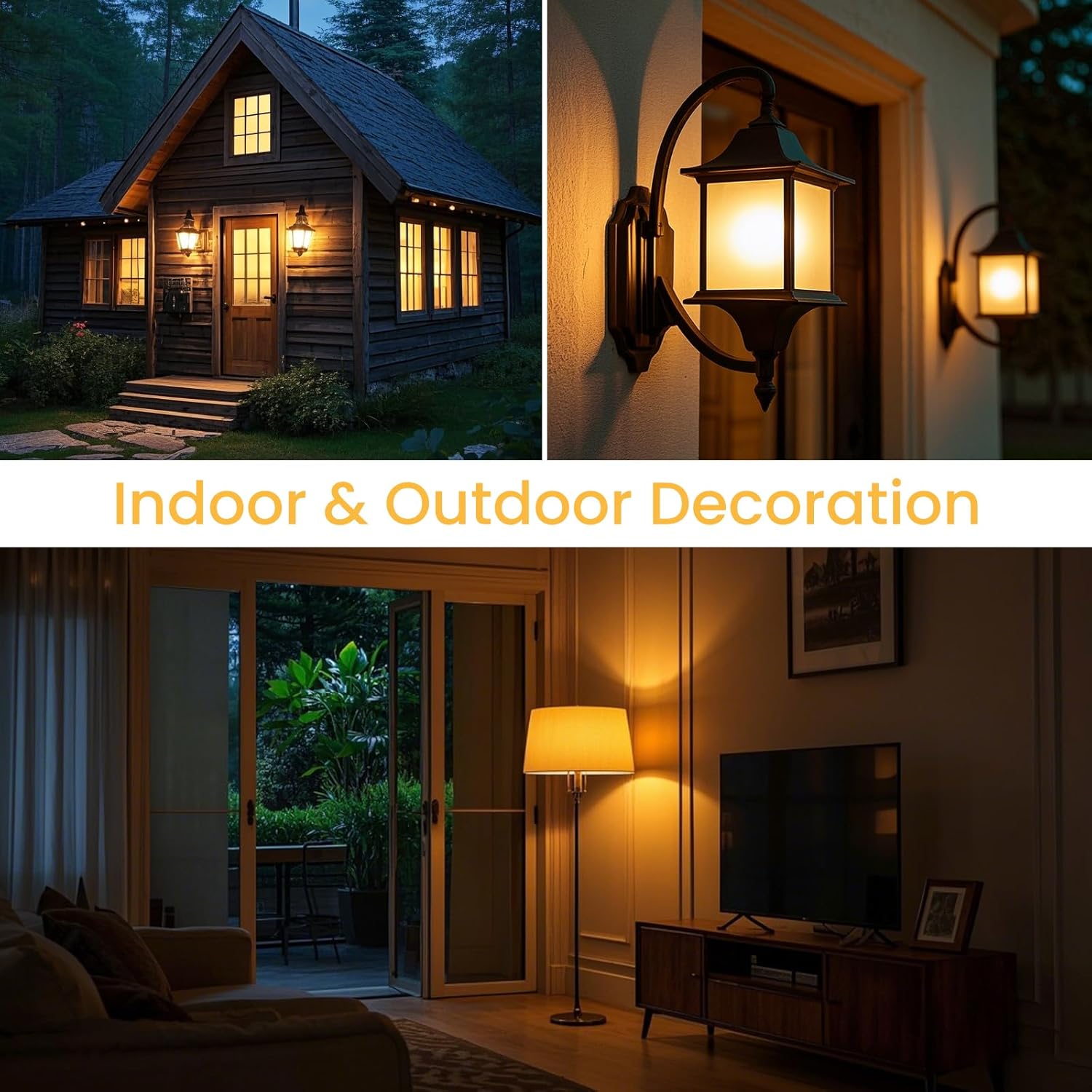 Bug Light Bulbs, Yellow Bug Lights for Outside, A19 9W Equivalent 60W, 2000K Amber Porch Light Bulb, E26 Base, Not-Dimmable, Perfect for Patio, Deck, Backyard, 2 Pack