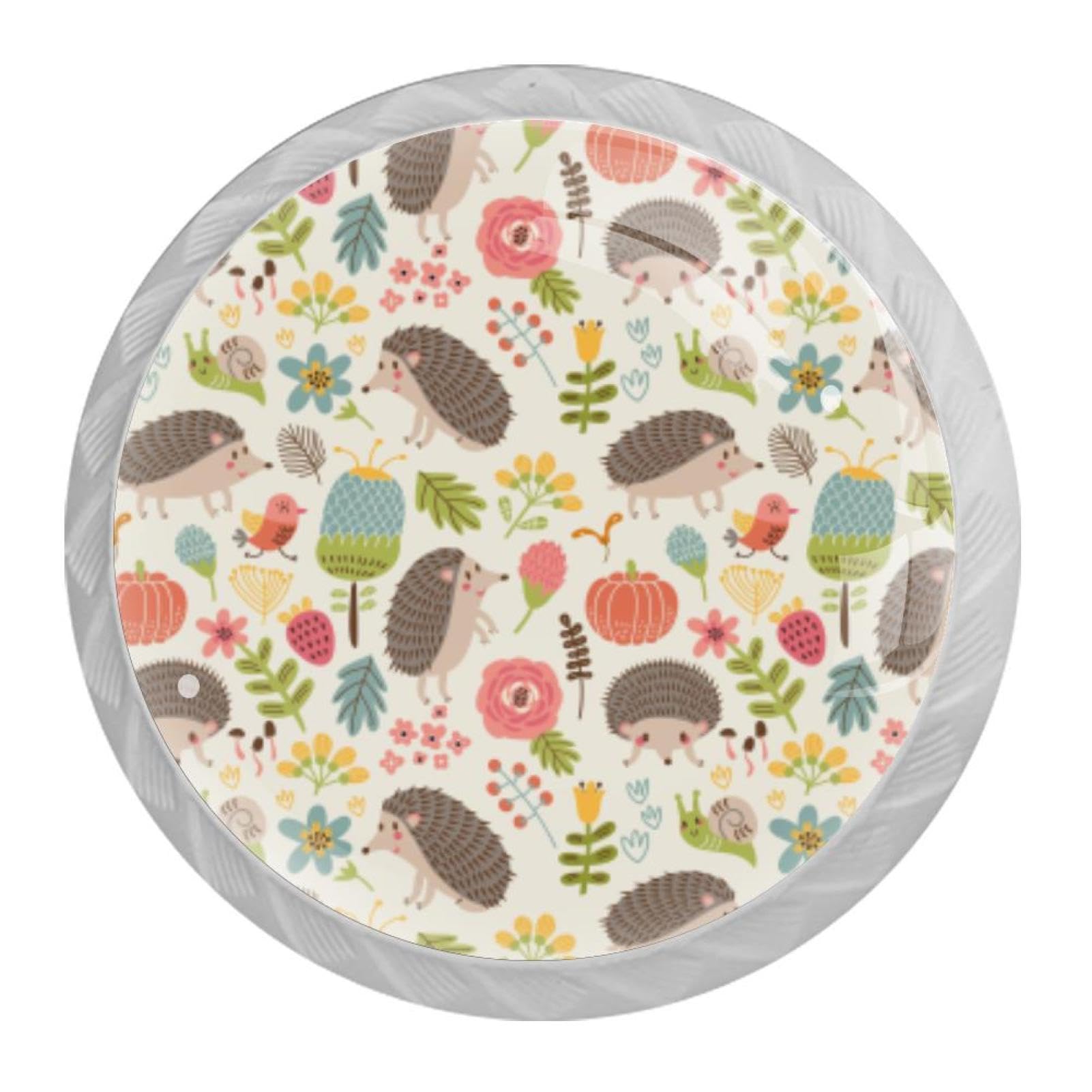 Tqmspg Multi01 4 Pieces Drawer Pulls Hedgehogs Pattern Door Knobs Dresser Handles For Kitchen Wardrobe Cupboard Hardware Furniture