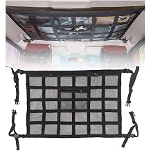 Car Ceiling Cargo Net for Suzuki Jimny Sierra 2018-2026 Car Roof Storage Mesh Bag Adjustable Roof Storage Organizer Double-Layer Mesh Pocket Accessories