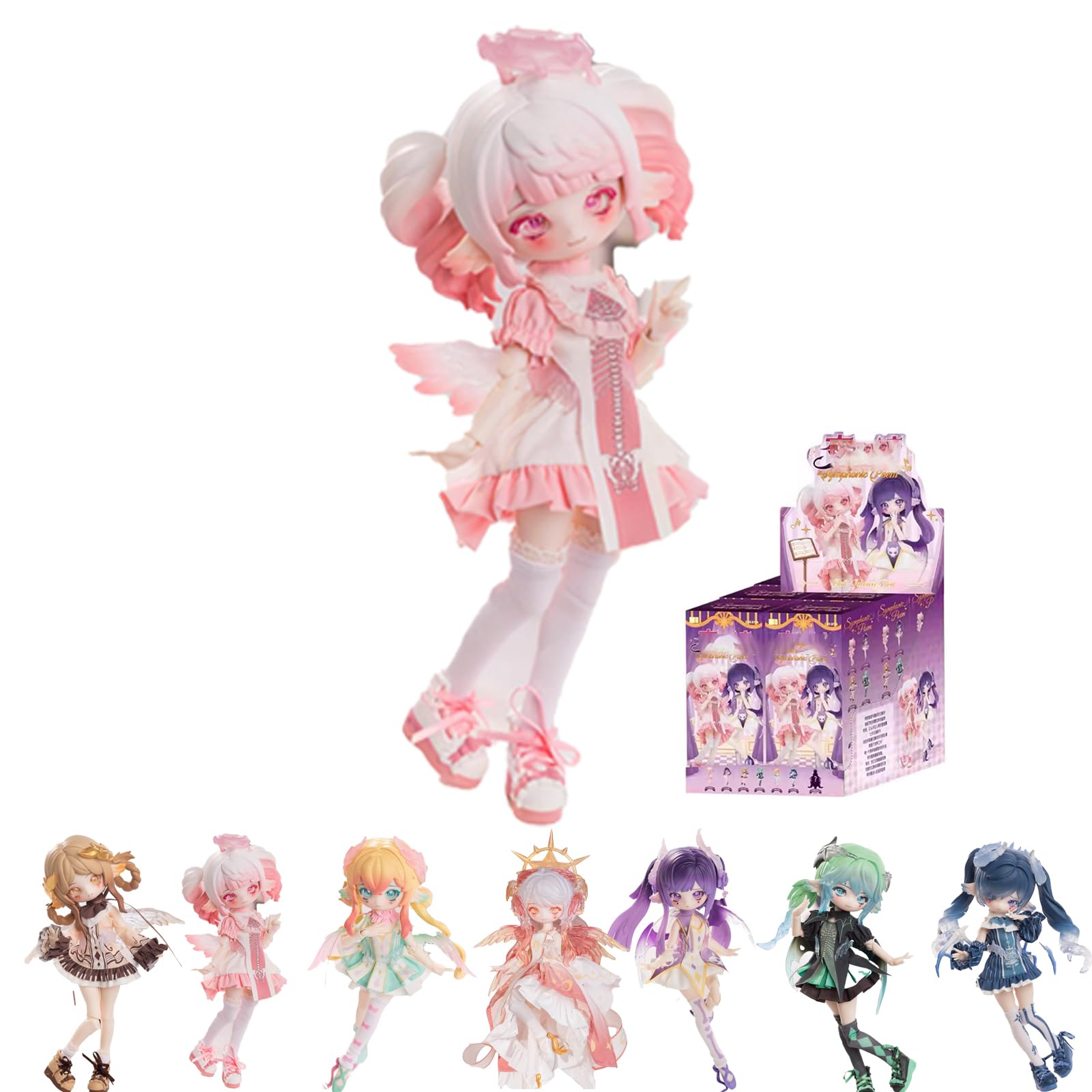 1/12 BJD Dolls Blind Box,Kawaii BJD Dolls Symphony Poetry Girl Series 1/12 Ball Jointed Doll Collectable Action Figure Posable Dress Up Doll for Girls Birthday Party Gift Toys