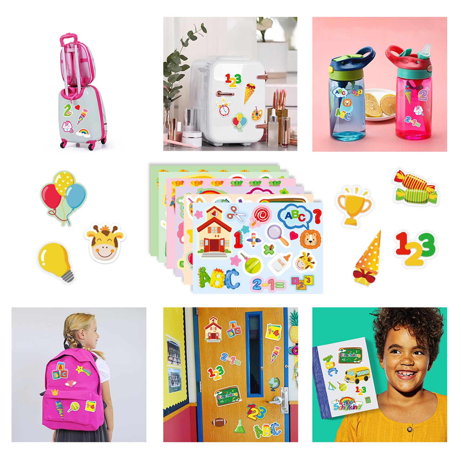 ALEGRE® Adesivi decorativi per l'inizio della scuola, set per ragazze e ragazzi