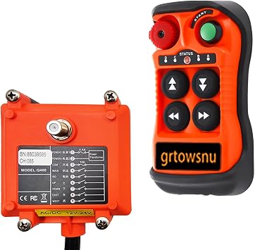 4 Buttons 380V AC Wireless Crane Remote Control for Chain Hoist Tow Truck Winch Lift Crane Industrial Electric Radio Transmitter and Receiver