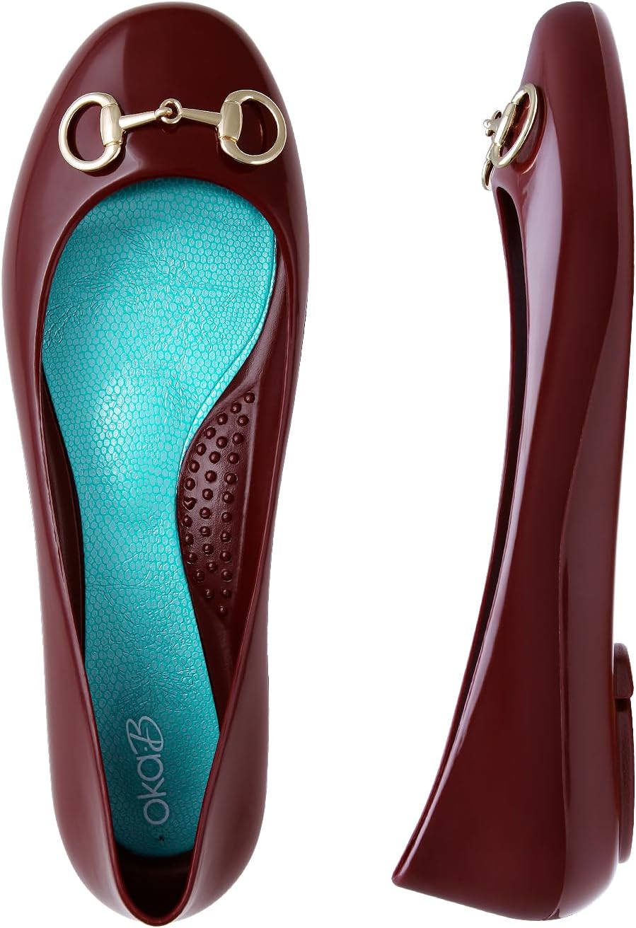 Oka-B Women's Taylor Dash Flats,Port with Gold Metal Horse Bit Charm Charm, Size 10 M