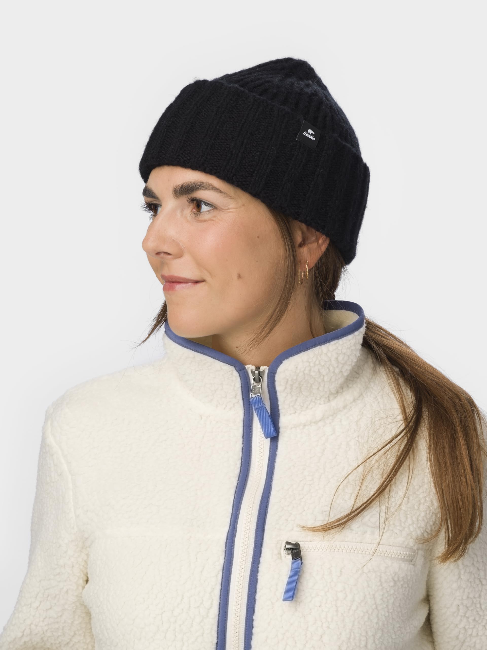 Eisbär Czapka męska Basso – miękka czapka typu fisherman beanie dla mężczyzn – z wełny merynosów, ciepła czapka z dzianiny, lekka i wygodna czapka z kapturem z Austrii