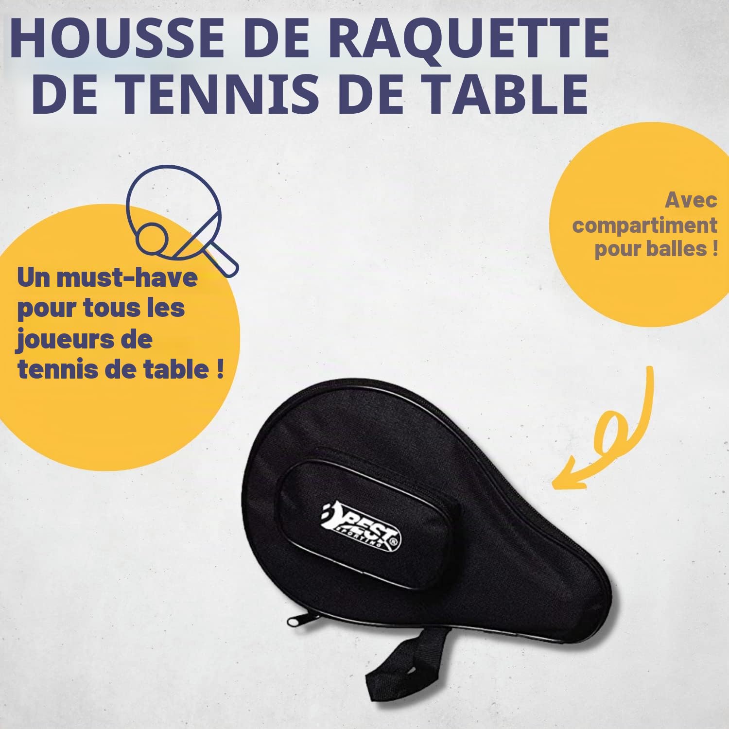 Best Sport Housse de Raquette avec Pochette de balles
