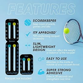 Scoring Right Portable Tennis Racket and Padel Scorekeeper, Easily Mounted Small Score Board to Keep Score of Points, Games, and Sets, ITF Conforming, Lightweight Mini Score Keeper, 1.9g, Black, 2Pack