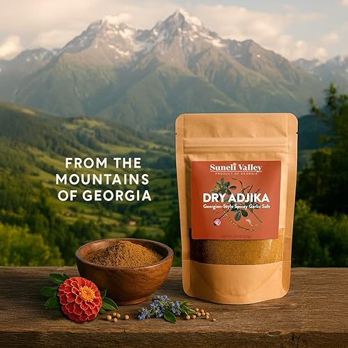 Vista 5 de Suneli Valley Polvo seco de Adjika - 3.5 oz (100 g) Auténtica mezcla de especias georgianas para verduras asadas, parrillas, adobos y sopas