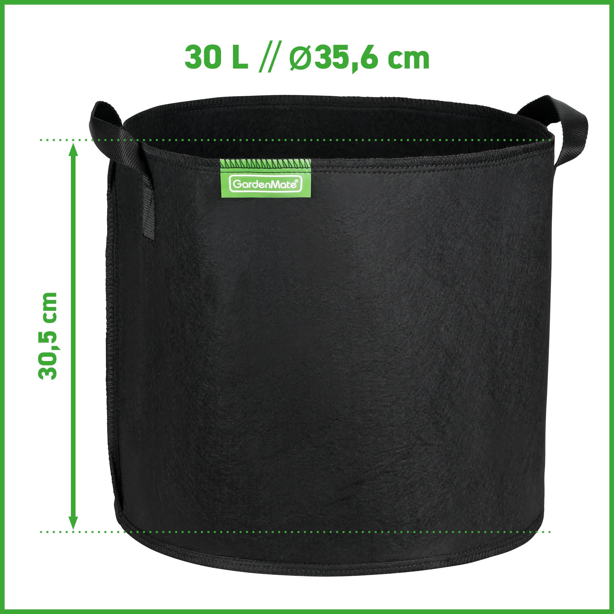 Timpfee 3 sacchetti per piante con maniglia, 30 gallon, in tessuto non tessuto ispessito, per piante da giardino, per verdure, frutta, fiori, alberi (grigio