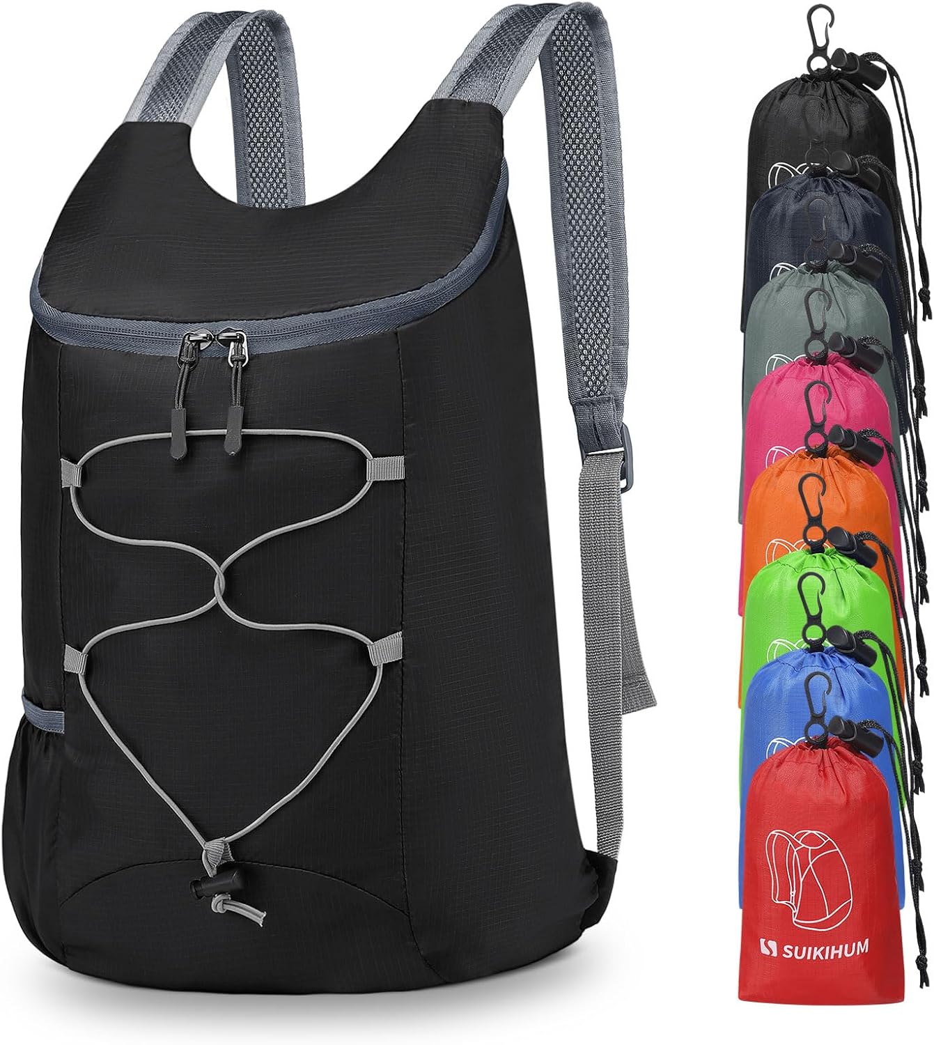 20L Hiking-Daypack Lightweight Foldable Travel Packable Backpack for Camping Cycling Outdoor, Black 20L Hiking-Daypack Lightweight Foldable Travel Packable Backpack for Camping Cycling Outdoor, Black