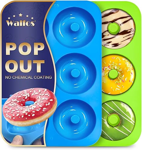 Vista 22 de Walfos Molde de silicona para donas – Juego de moldes de silicona para donas, antiadherentes, ¡simplemente sácalo! Resistente al calor, sin BPA y 4
