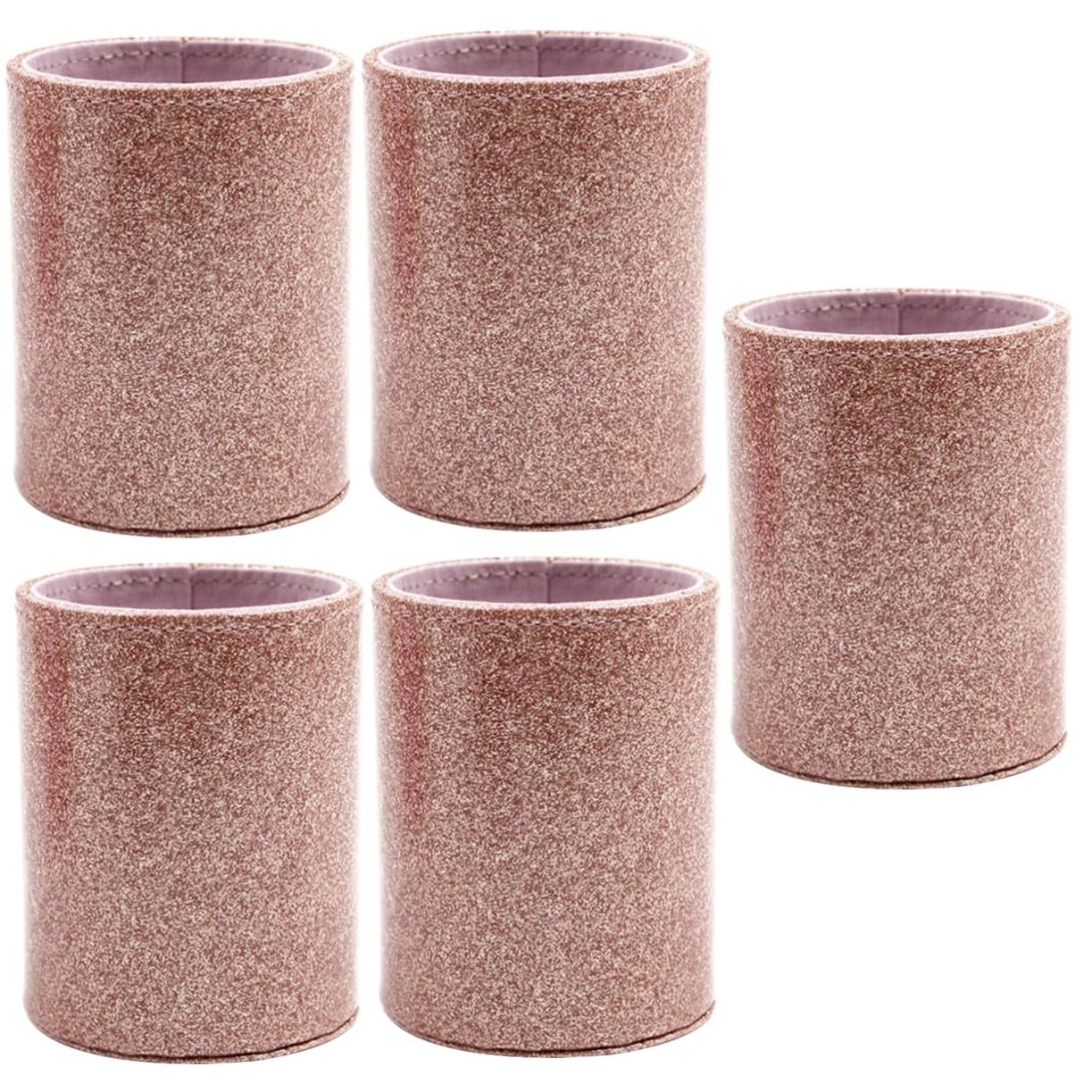 Operitacx 5stücke Glitzer Pu Leder Stiftehalter Für Schreibtisch Praktischer Organizer Für Stifte Pinsel Und Kleine Gegenstände Dekorativer Aufbewahrungseimer Für Büro Und