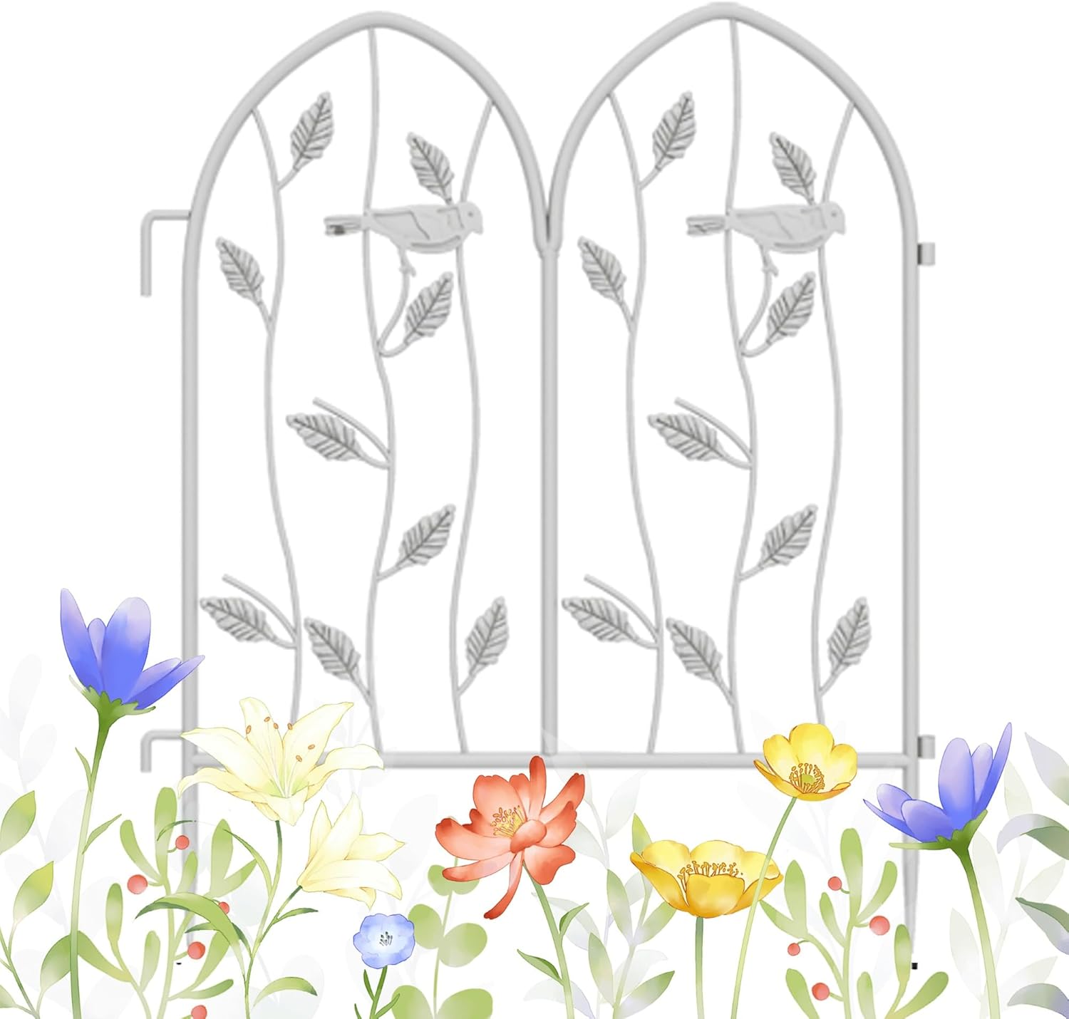 Small trellis for climbing plants outdoor, Garden Trellis Arched Fencing, Indoor Plant Trellis, clematis trellis, Tomato Cage plant climbing support, for Vegetables Cucumber Herbs Flowers Indoor(Color