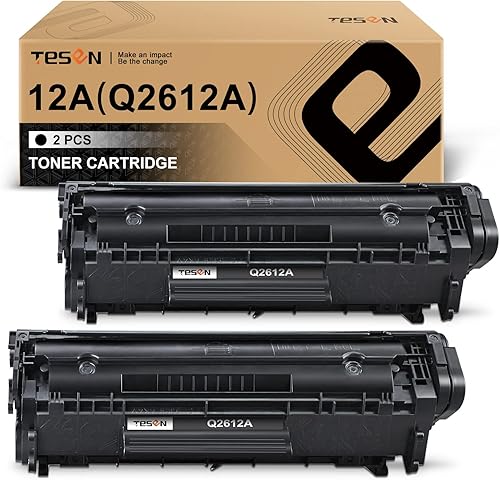 TESEN Cartucho de tóner de repuesto compatible para HP 12A Q2612A Toner negro para HP 1010 1012 1018 1020 1022 1022N 3015 M1005 M1319F Canon D420