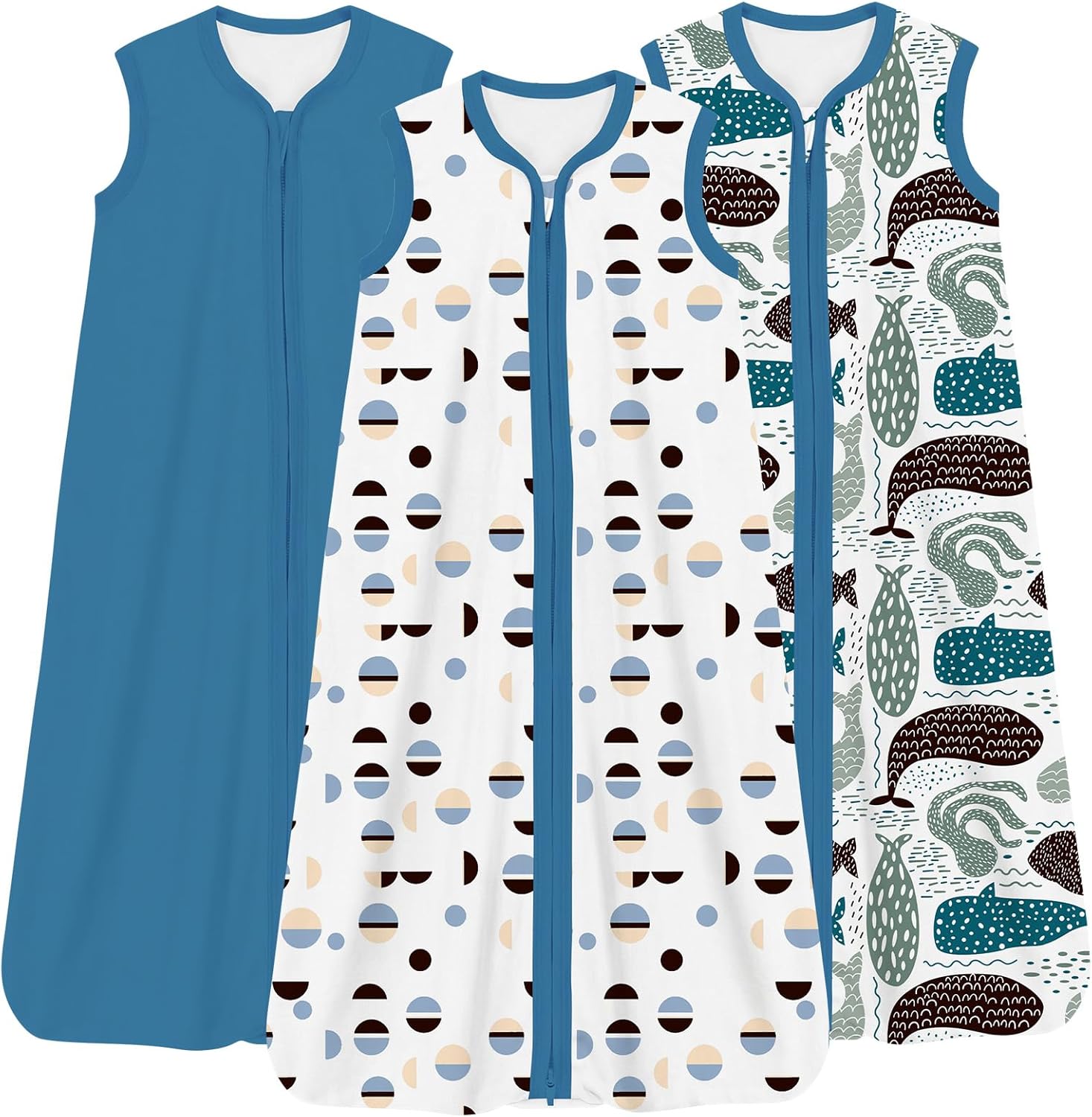 Baby Sleep Sacks Lightweight, Soft & Breathable 0.5 TOG Wearable Blanket with Zipper, 3-Pack 0-3-6-12-24-4T