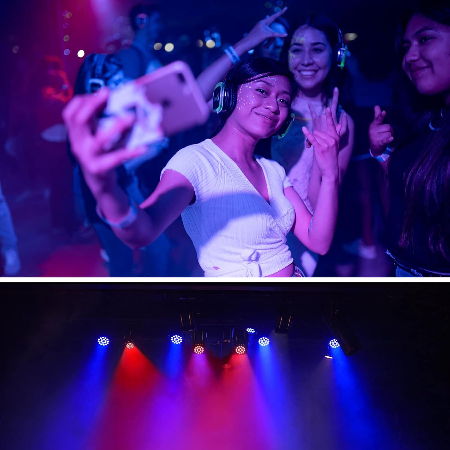 BETOPPER 18 LED Stage Light,Super Power 3-in-1 RGB DJ Par Can Party Lights with Remote Control,DMX,Sound Disco Light Strobe Washing Light for Home Party Wedding Birthday Stage Lighting(2 Packs) : Musical Instruments