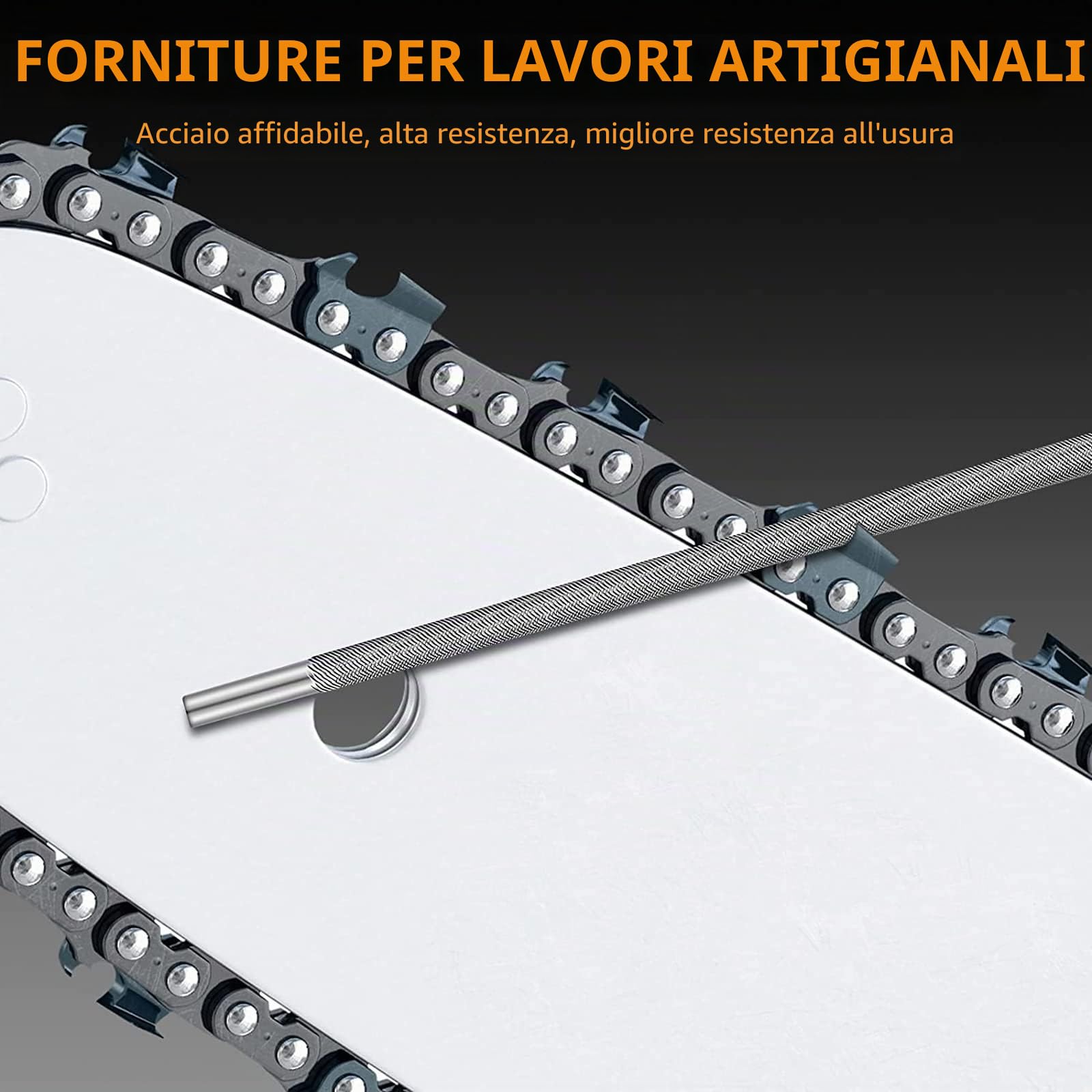 Lime Rotonde per Catene di Motosega,4.0MM affila Catena Motosega Catene per Motosega lima Catena Motosega 6 Pacchi,Strumento di Affilatura per la Riparazione e l'affilatura delle Catene della Sega