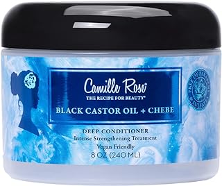 Camille Rose Vegan Black Castor Oil & Chebe Deep Hair Conditioner, with Jojoba Oil