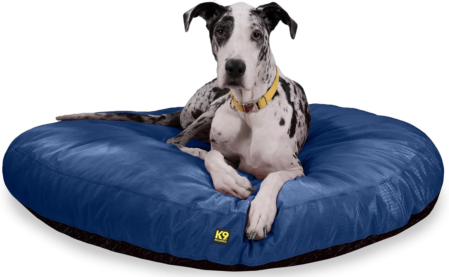 K9 Ballistics Tough Round Nesting Pillow Dog Bed - Removable Cover, Washable, Durable & Water Resistant Indoor/Outdoor Bed - Large, Tan