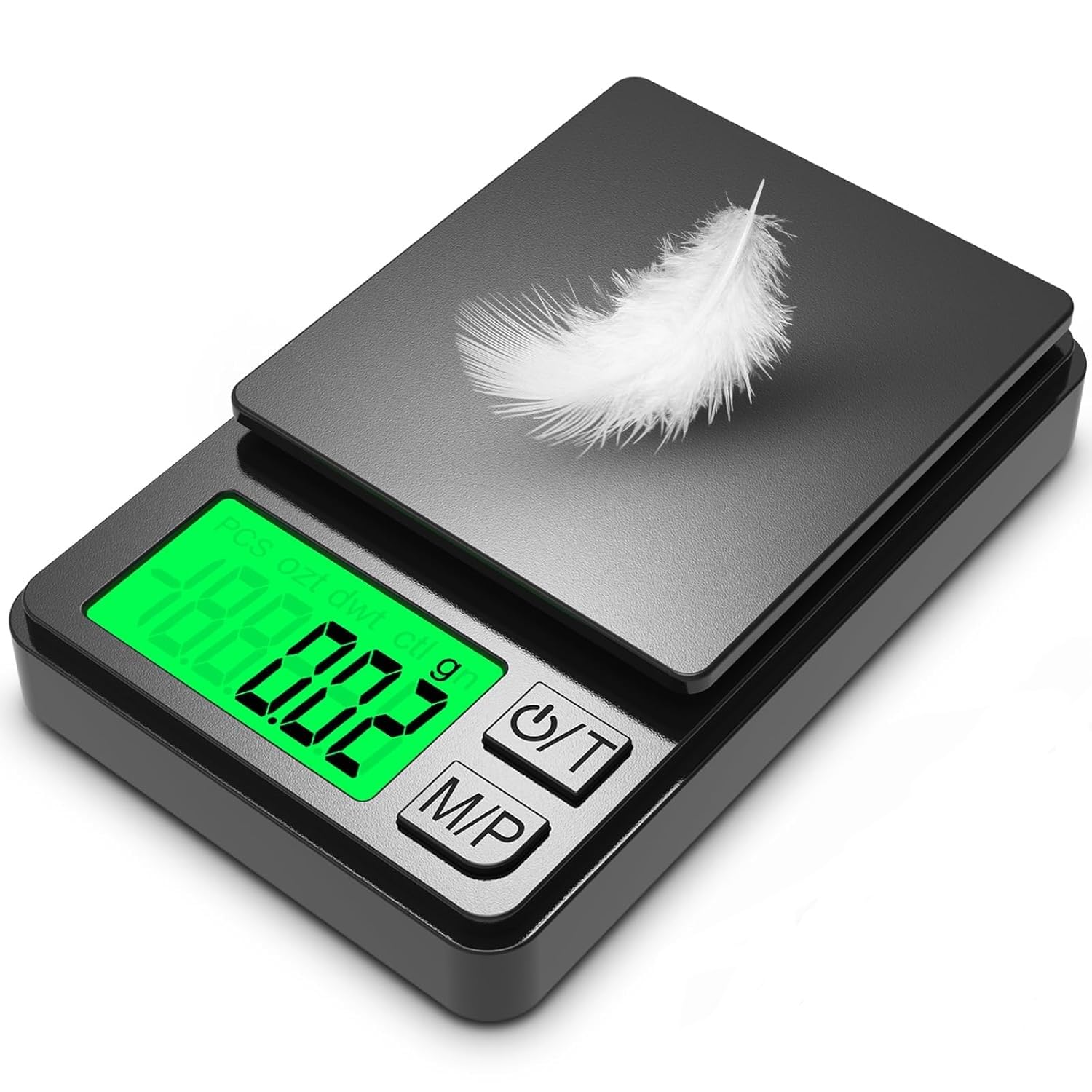 Digital Pocket Scale 1000g x 0.01g, Portable Precision Gram Jewelry Scale, Backlit LCD for Food, Kitchen, Coffee, No Battery