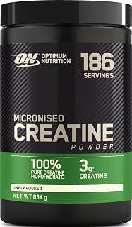 Optimum Nutrition Mikronisiertes Kreatin Pulver, Geschmacksneutral, 634g, 186 Portionen | Nicht aromatisiert, 186 Portionen, Ergänzung zur Unterstützung von Muskelkraft und Kraft, Vor- und Nachtraining