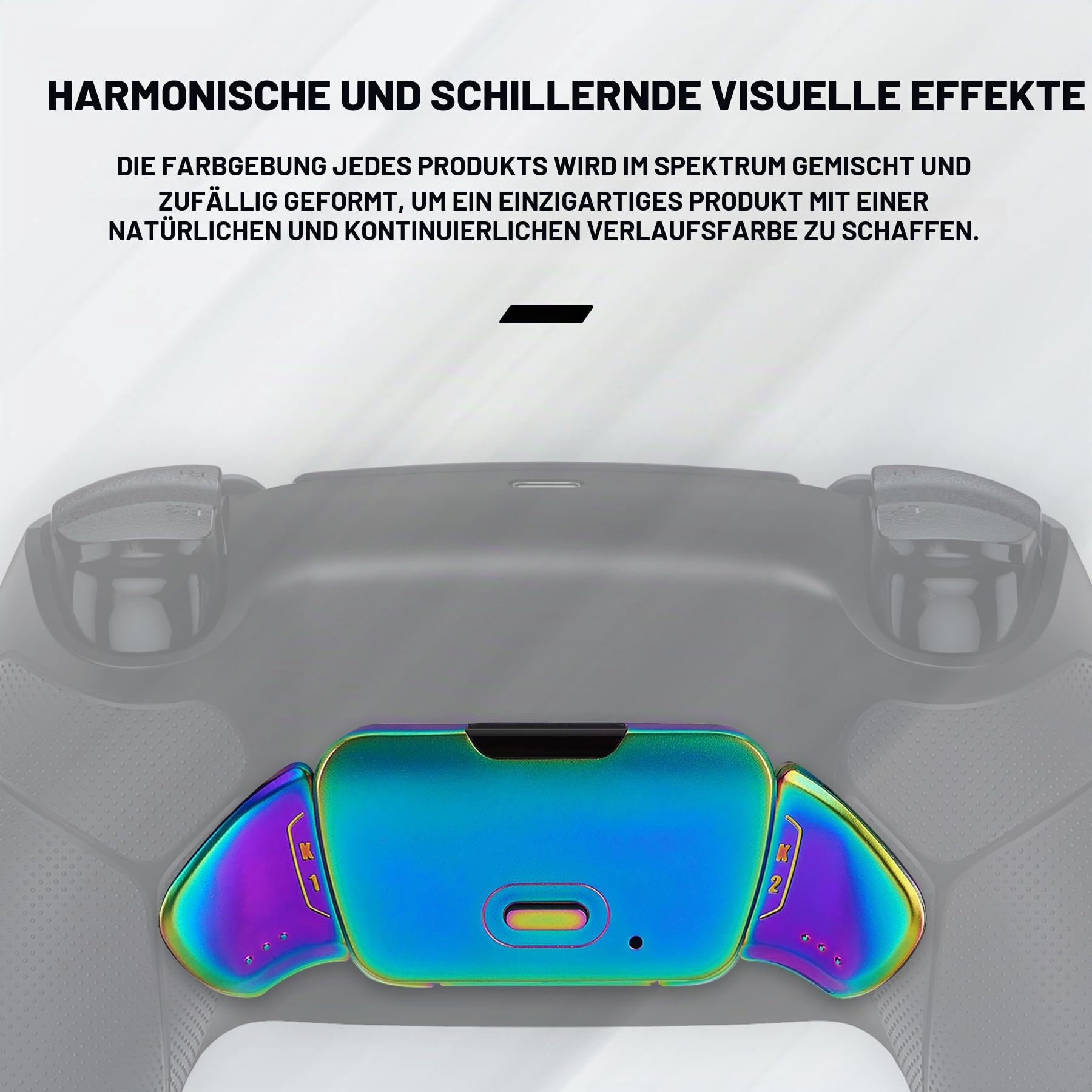 eXtremeRate Rise Back Paddles & Remapper Board Ersatzteil für ps5 Controller eXtremeRate Rise/RISE2.0 Remap Kit Ersatz Metall Taste K1 K2 Rückpaddles-Regenbogen Aura Blau Lila(KEIN Full Remap Kit)