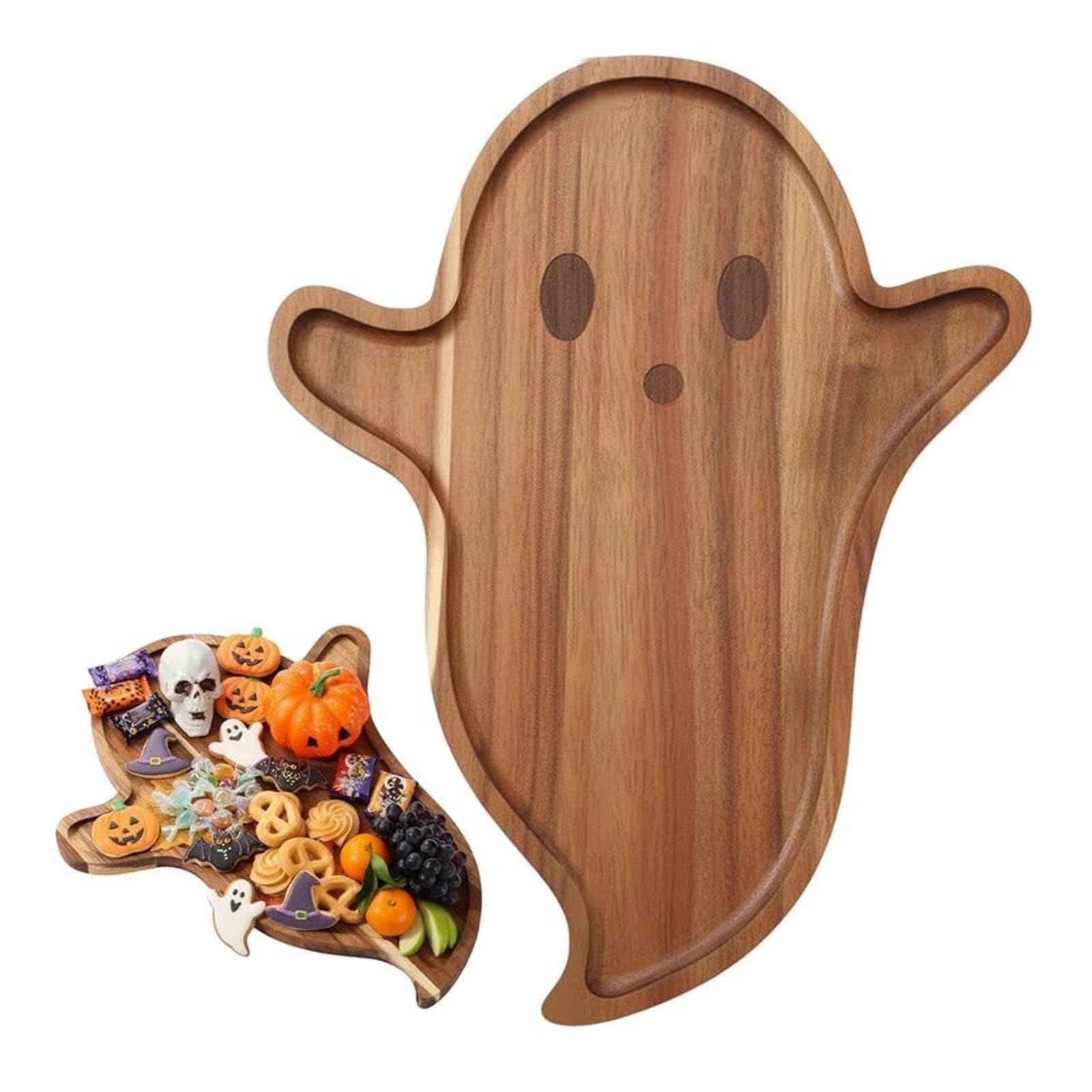 Bandeja Madera para Servir, decoración Halloween, Tabla Decorativa, Bandeja para Comida, Plato para la Mesa del Comedor, Mesa Carne