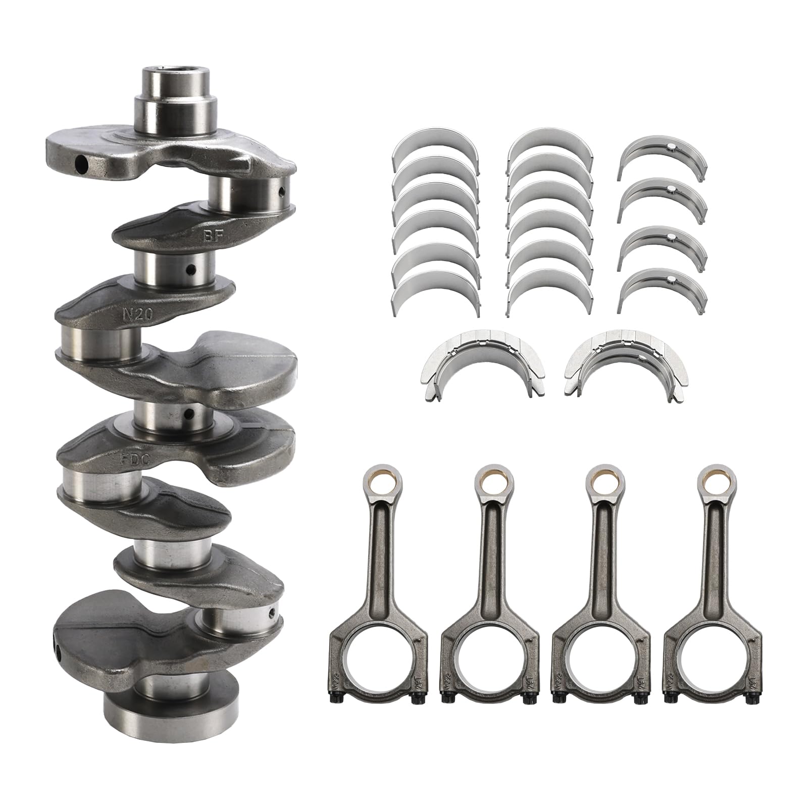 N20 Kit Albero Motore Crankshaft Biella e Cuscinetti per BMW 320i 328i 528i 2.0L Motore – Albero Motore, Biella, Cuscinetti 11217640165 11247624616