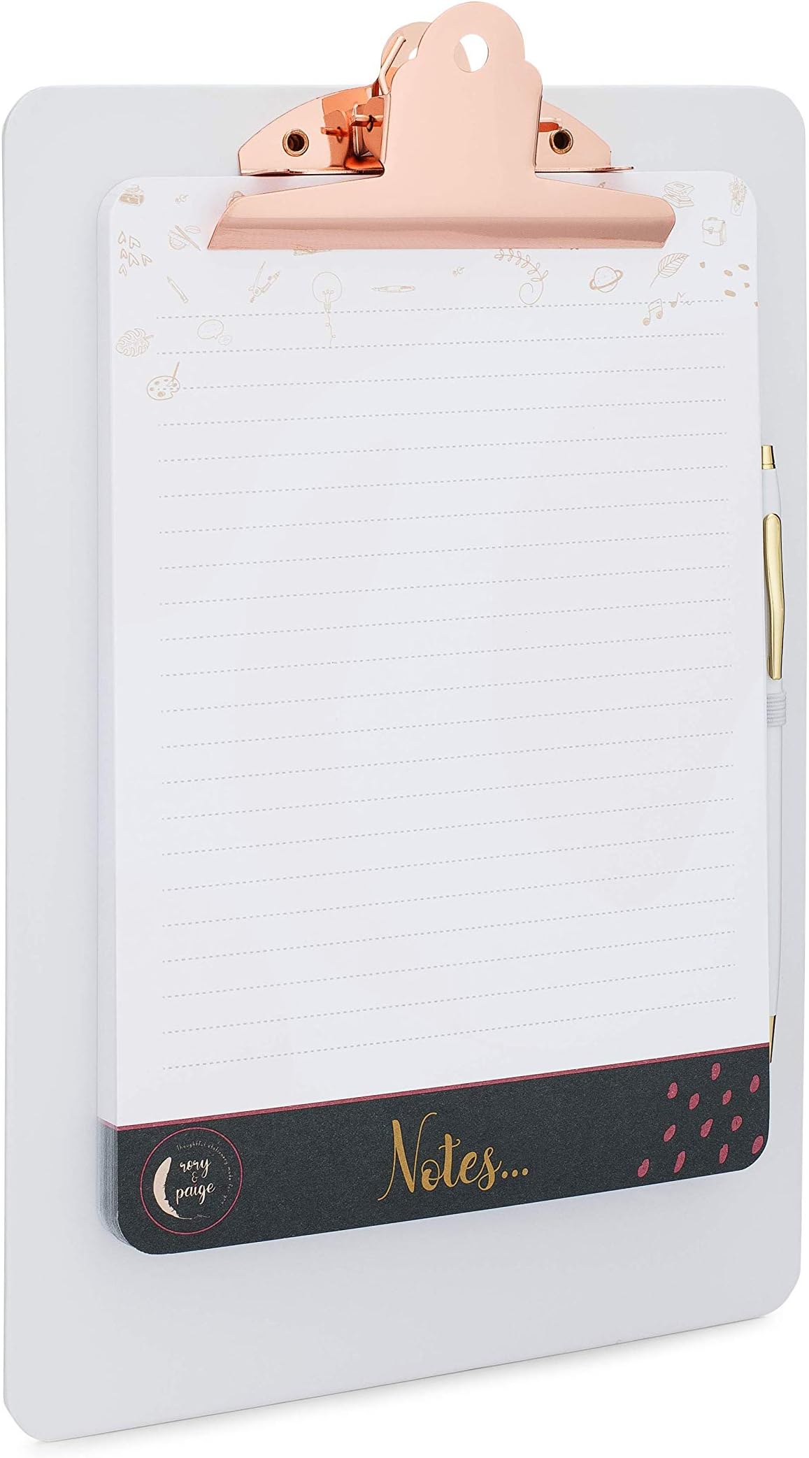 Rory and Paige Refrigerator Clipboard Set, Fridge Magnet Notepad, Note Pads for Grocery Lists, to-do Lists, Shopping List and Meal Plans - 50 Page - A5 Notepad Holder