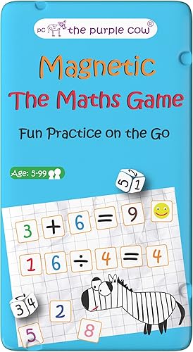 The Purple Cow - El juego de matemáticas - Juego de viaje magnético. Ideal para viajes y sobre la marcha. Un juego de práctica aritmética único para