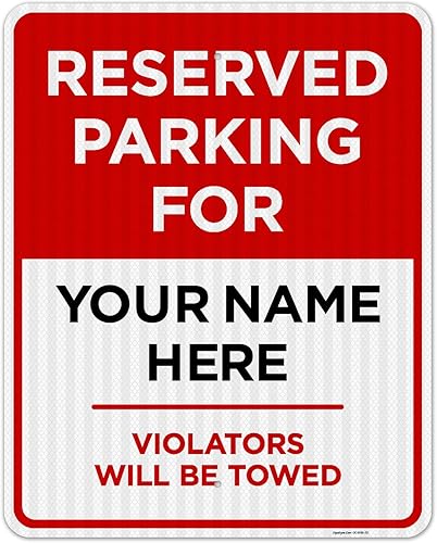 Miniatura 49 de Letrero personalizado de Reserved Parking All Violators Will Be Towed, 12 x 18 pulgadas, libre de óxido, aluminio 063, resistente a la decoloración