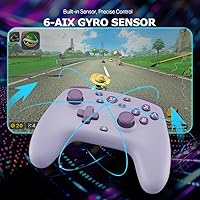 Vista 6 de Wireless Switch Controller for Switch/Switch 2/Lite/OLED/PC Controller with 2.4G Adapter, 2 Pack Switch Controller with Hall Joysticks & Hall