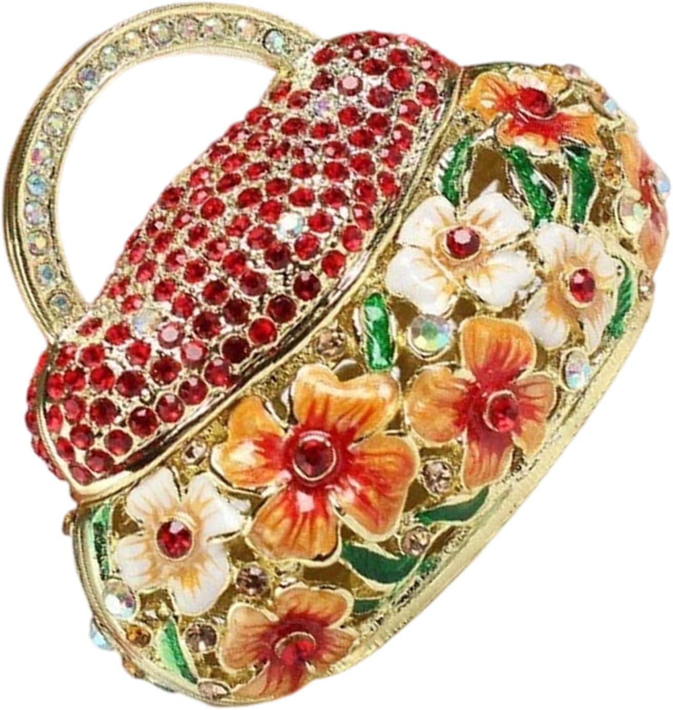Charm Miniature Enameled Jewelry Holder Adds Cultural Elegant to Any Space Decorative Jewelry Holder