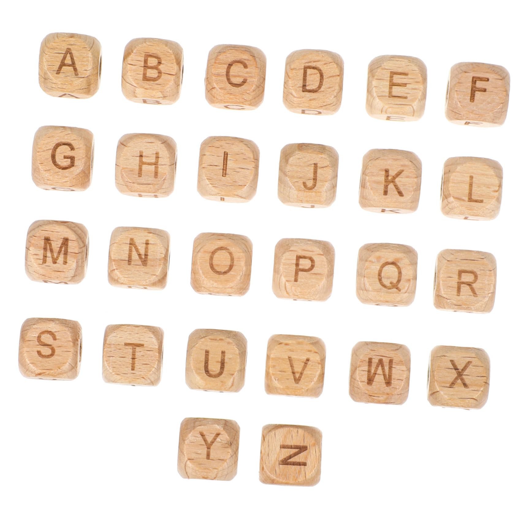 260 Stk. Beech Holz Buchstabenperlen für Armbänder Quadratische Alphabet Buchstabenperlen zum Basteln von Schmuck Halsketten und DIY Projekten Kinderfreundlich und Vielseitig