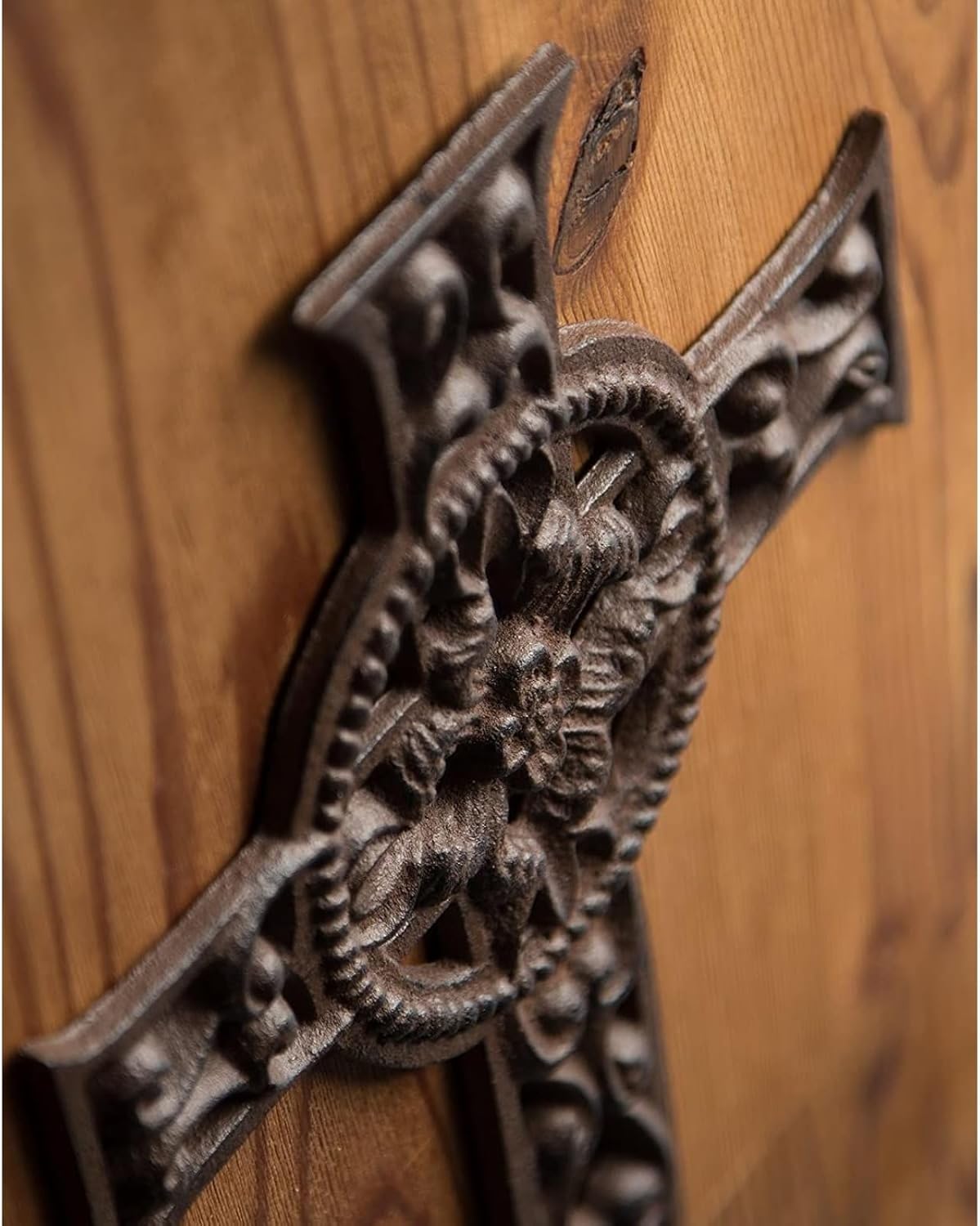 Juvale Decorative Crosses Wall Decor - 11.5 x 7.7 in, Dark Bronze, Rustic Cast Iron Garden Cross - Christian Wall Art & Heavy Metal Gothic Crucifix