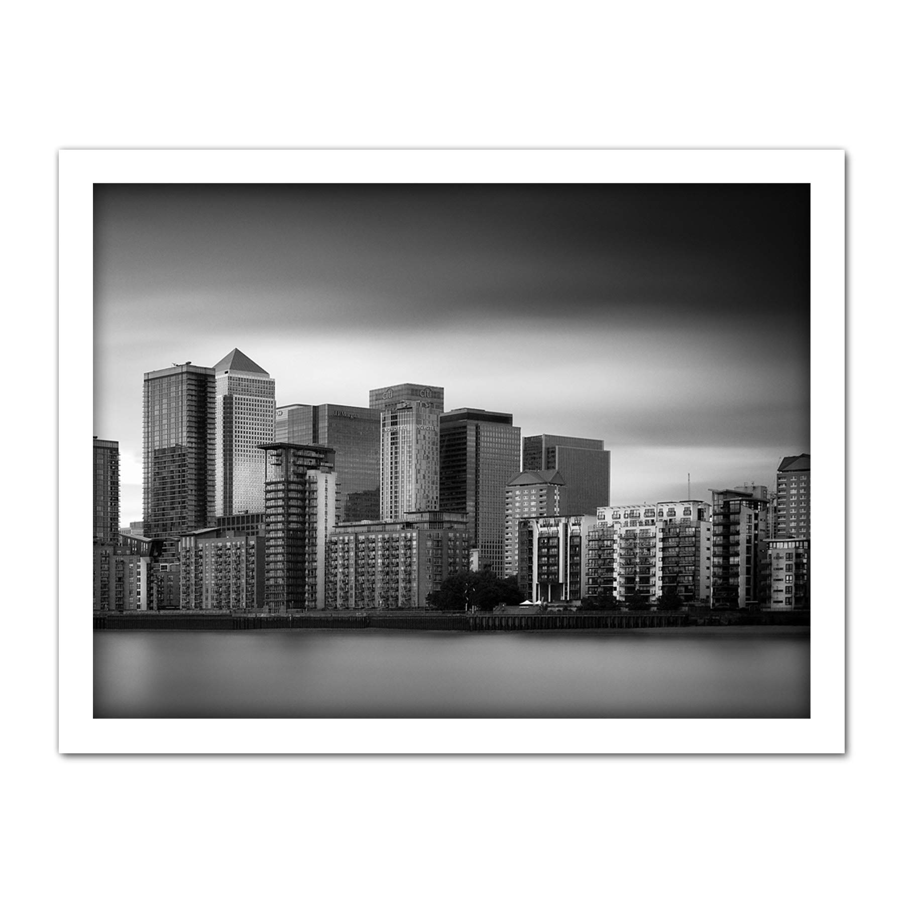 Artery8 Warby City Skyline Canary Wharf London Photo Artwork Framed Wall Art Print 18X24 Inch