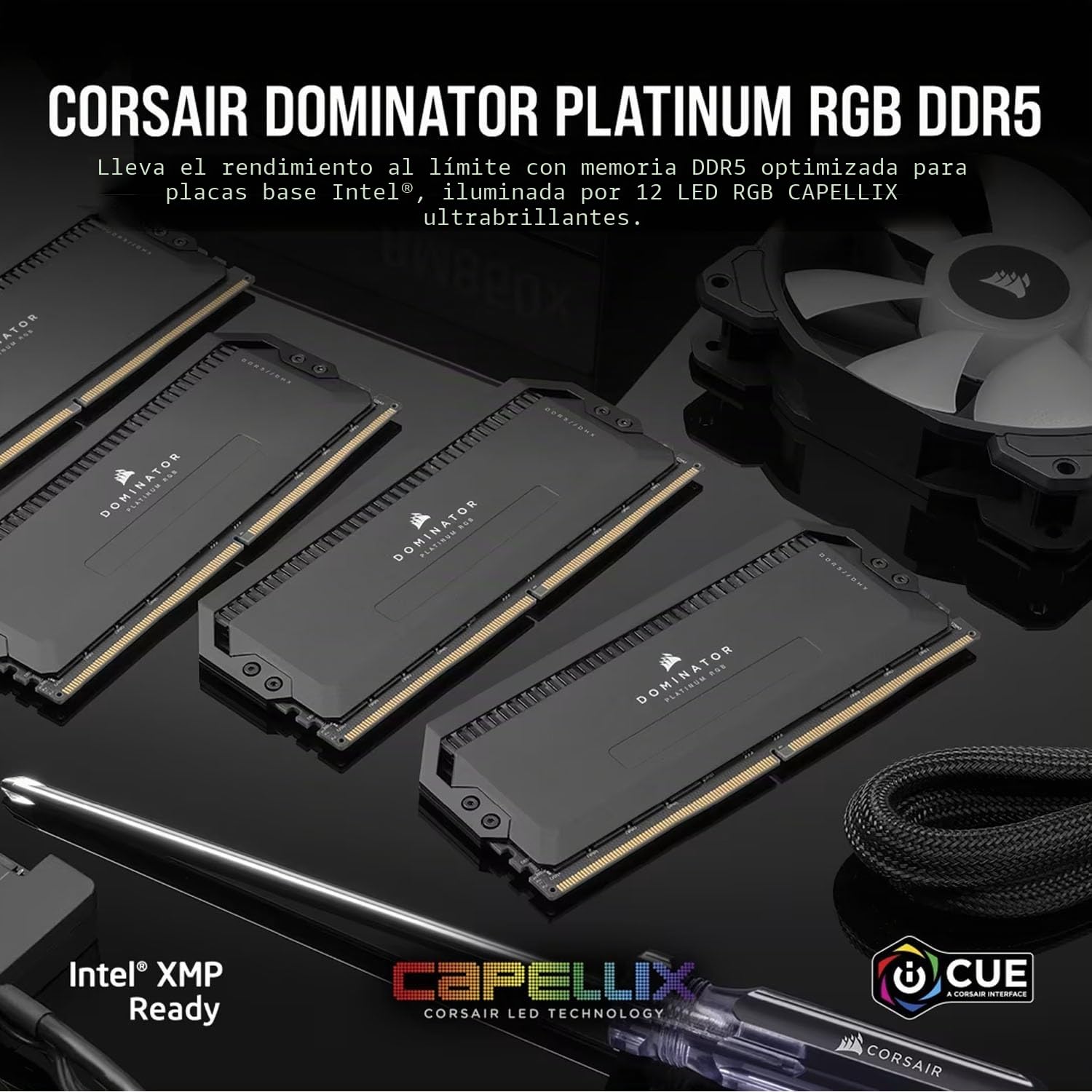 メモリー CORSAIR DOMINATOR DDR5 32GB (2x16GB) CORSAIR Dominator Platinum RGB DDR5 RAM 32GB (2x16GB) hasta